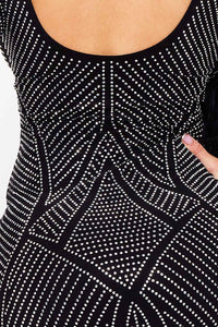 Full Rhinestone Studded Maxi Dress