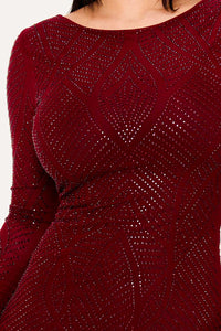 Full Rhinestone Studded Maxi Dress