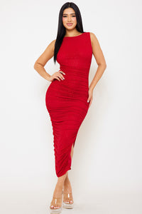 Symphony Dress - Rhinestone Ruched Long Dress | Zezebe