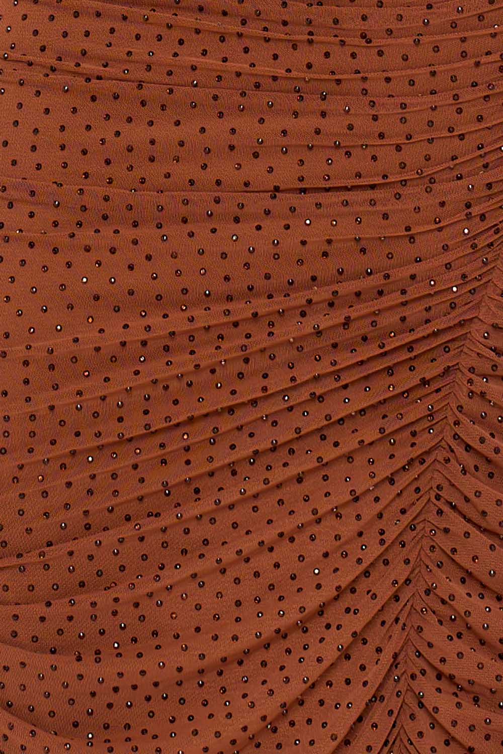 Symphony Dress - Rhinestone On Mesh Pleated Long Dress | Zezebe