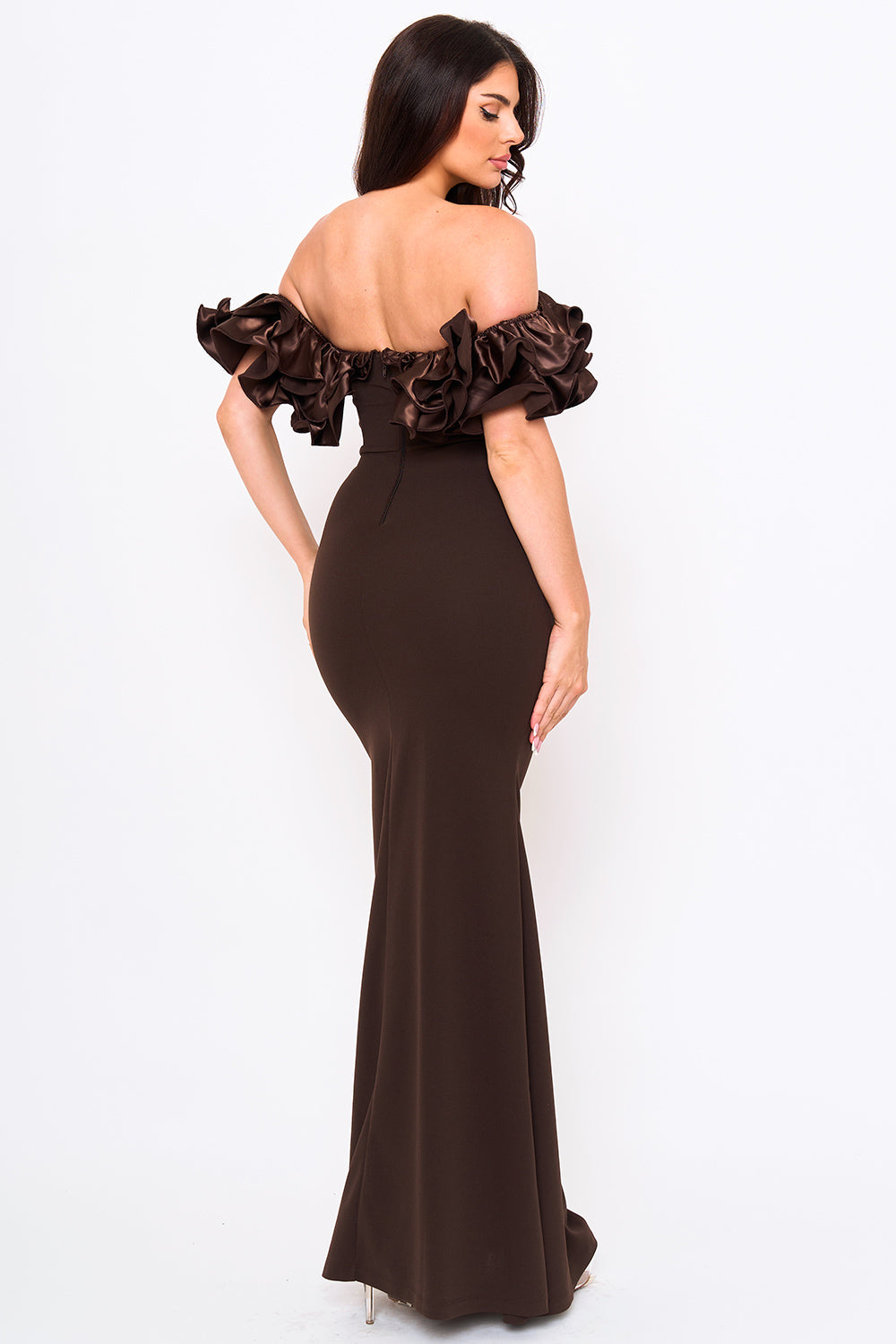 Symphony Dress - Ruffle Off The Shoulder Maxi Dress | Zezebe