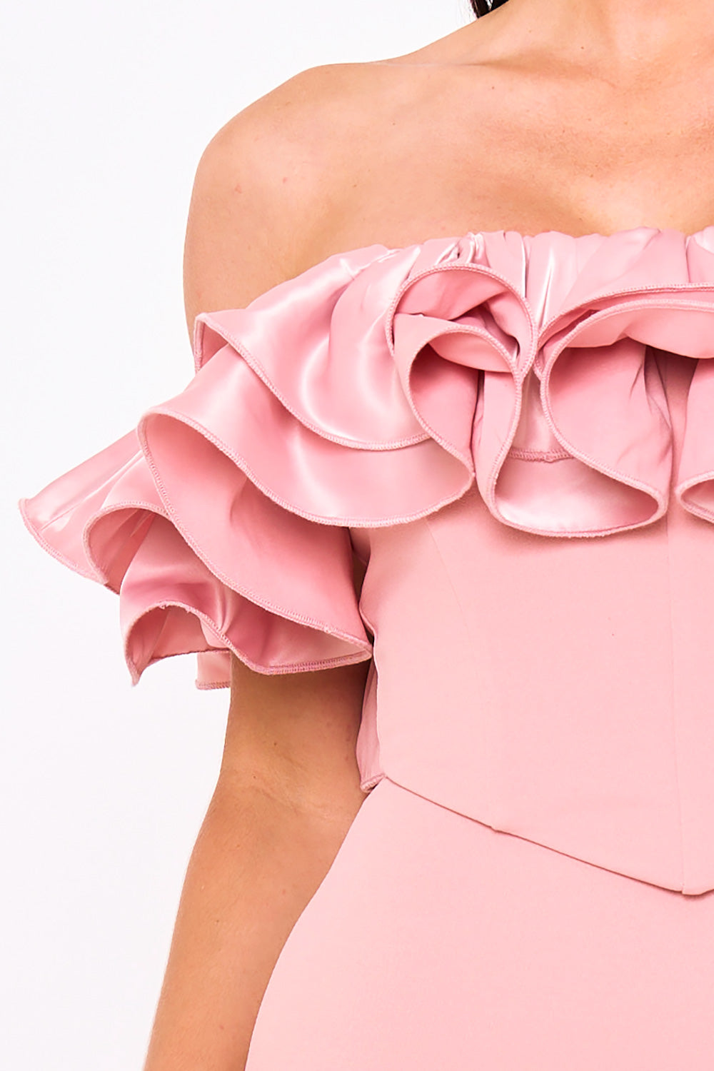 Symphony Dress - Ruffle Off The Shoulder Maxi Dress | Zezebe