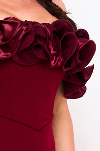 Symphony Dress - Ruffle Off The Shoulder Maxi Dress | Zezebe