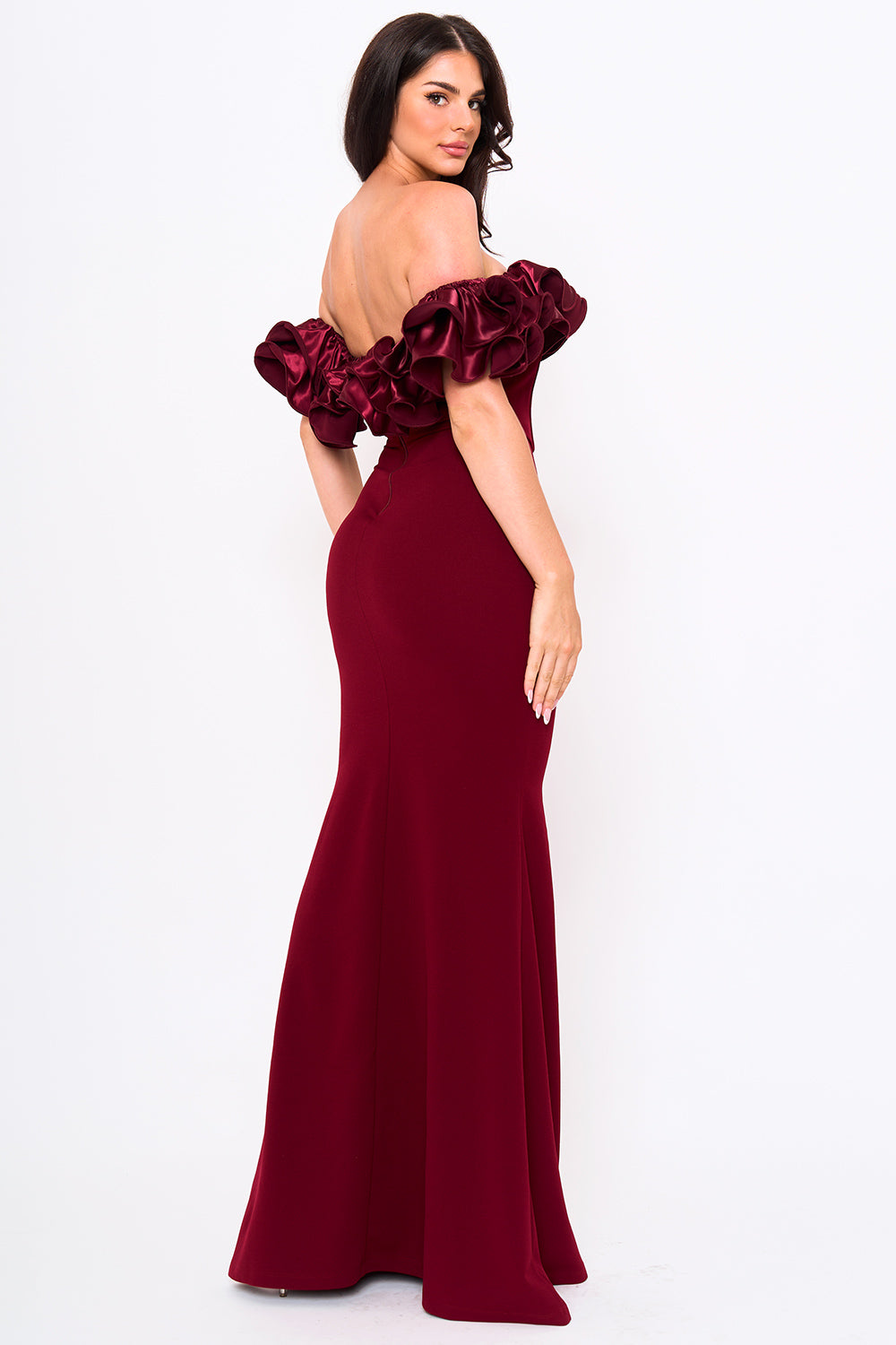 Symphony Dress - Ruffle Off The Shoulder Maxi Dress | Zezebe