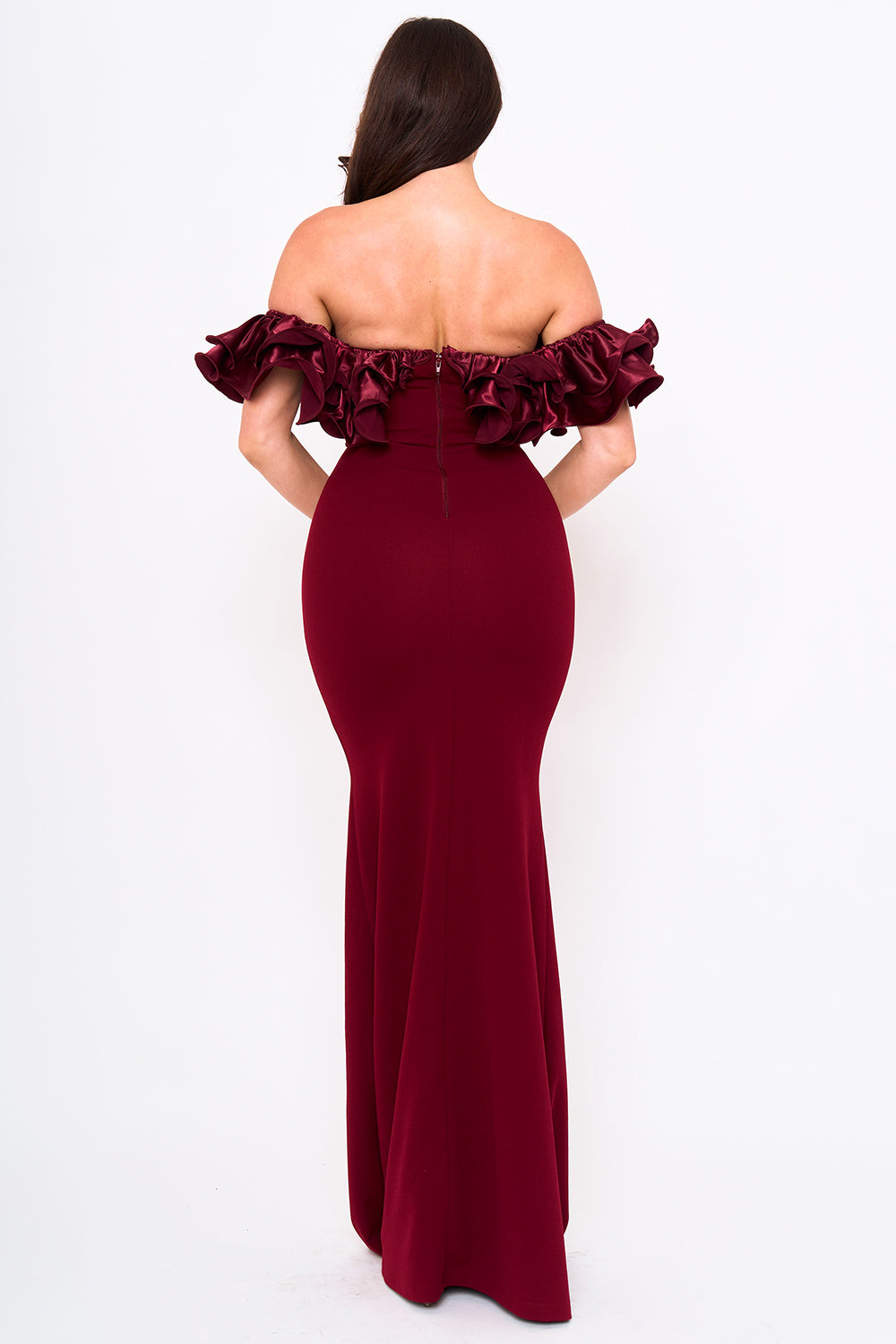 Symphony Dress - Ruffle Off The Shoulder Maxi Dress | Zezebe