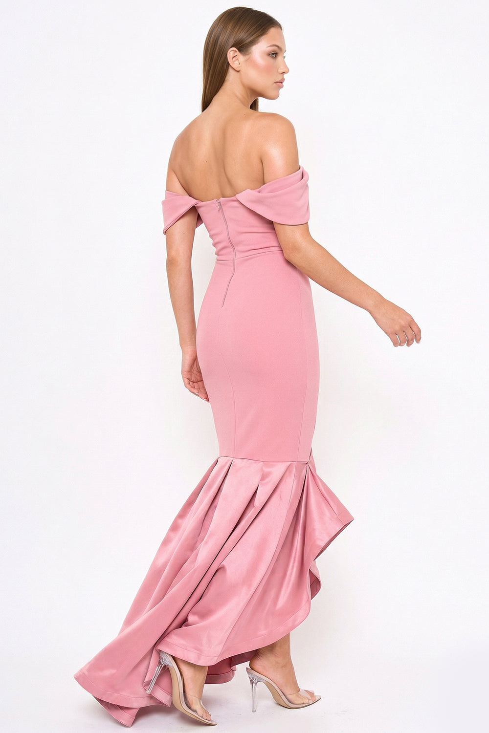 Satin Contrast Bottom Mermaid Maxi Dress