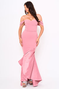 Symphony Dress - Satin Contrast Bottom Mermaid Maxi Dress | Zezebe