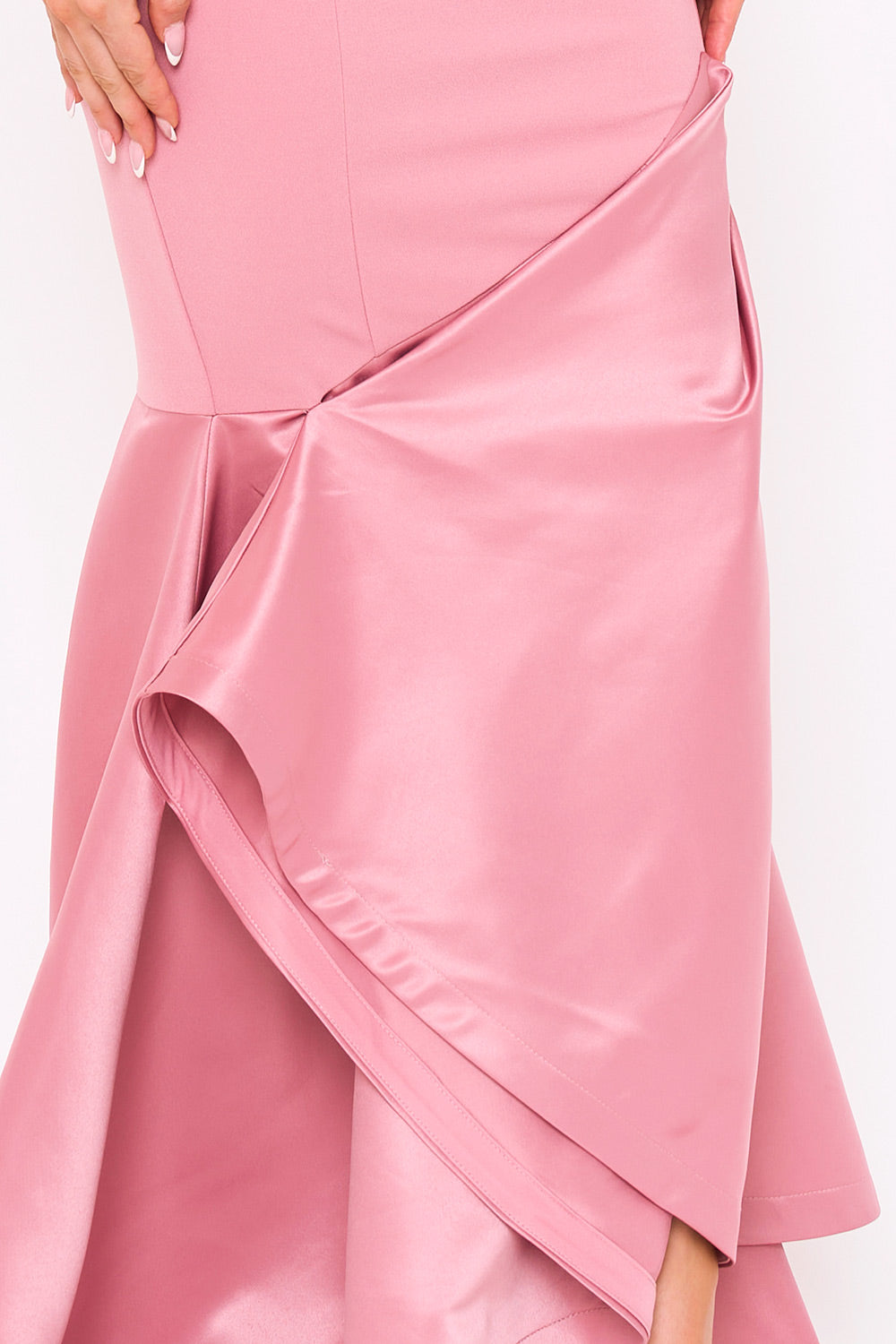 Symphony Dress - Satin Contrast Bottom Mermaid Maxi Dress | Zezebe