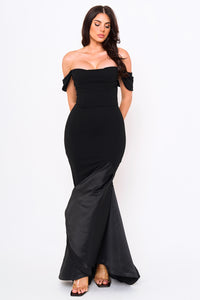Symphony Dress - Satin Contrast Bottom Mermaid Maxi Dress | Zezebe