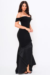 Symphony Dress - Satin Contrast Bottom Mermaid Maxi Dress | Zezebe