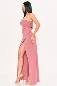 Symphony Dress - Pearl And Rhinestone Embellished Maxi Dress | Zezebe