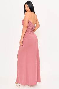 Symphony Dress - Pearl And Rhinestone Embellished Maxi Dress | Zezebe