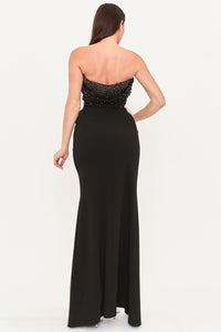 Symphony Dress - Pearl And Rhinestone Embellished Maxi Dress | Zezebe