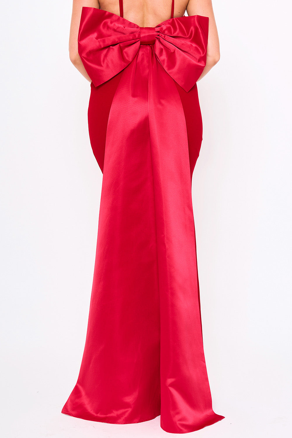 Symphony Dress - Oversized Ribbon Bow On The Back Detail Mermaid Maxi Dress | Zezebe