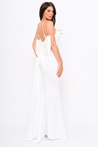 Symphony Dress - Oversized Ribbon Bow On The Back Detail Mermaid Maxi Dress | Zezebe