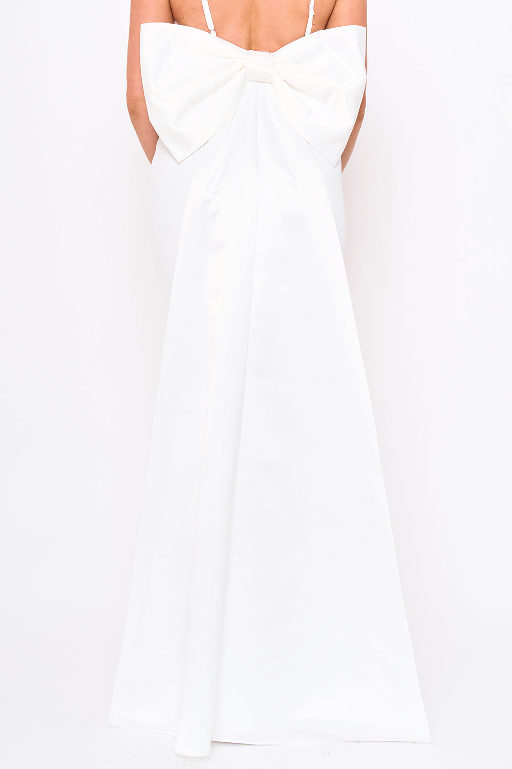 Symphony Dress - Oversized Ribbon Bow On The Back Detail Mermaid Maxi Dress | Zezebe