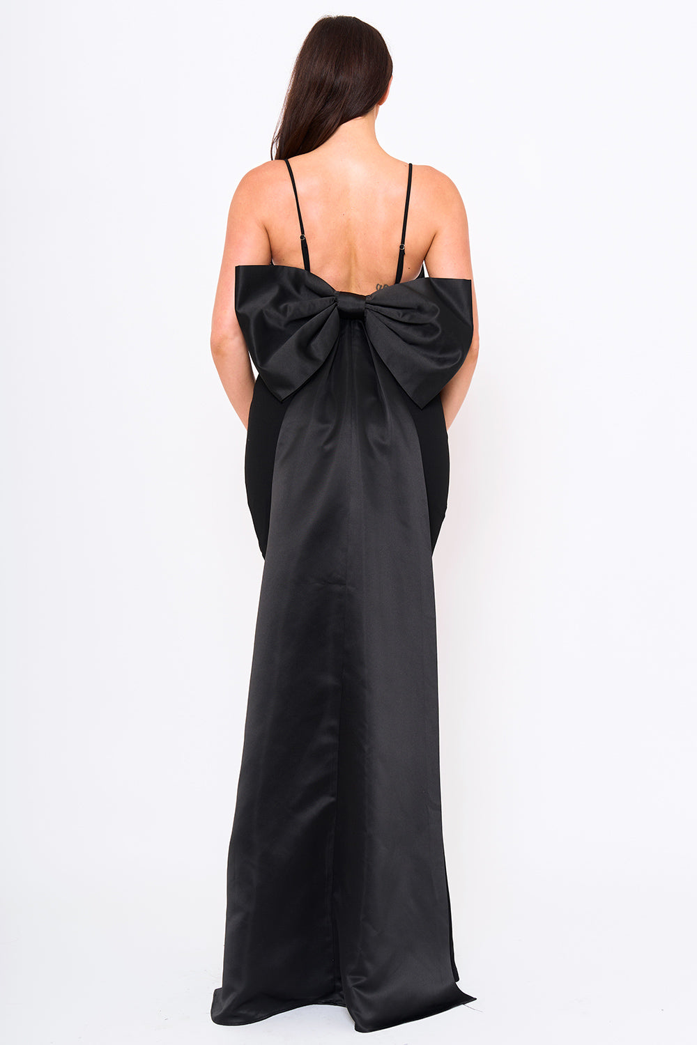 Symphony Dress - Oversized Ribbon Bow On The Back Detail Mermaid Maxi Dress | Zezebe