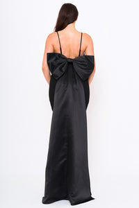 Symphony Dress - Oversized Ribbon Bow On The Back Detail Mermaid Maxi Dress | Zezebe