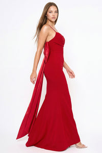 Oversized Ribbon Bow On The Back Detail Mermaid Maxi Dress