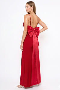 Oversized Ribbon Bow On The Back Detail Mermaid Maxi Dress