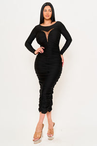 Symphony Dress - Satin V Shape Cutout Front Maxi Dress | Zezebe