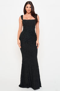 Symphony Dress - Bustier Bodice With Twist On The Side Maxi Dress | Zezebe