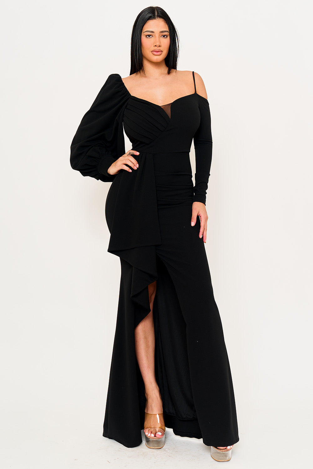 Symphony Dress - Different Sleeve Detail Maxi Dress | Zezebe