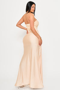 Symphony Dress - Laced Corset On Satin Maxi Dress | Zezebe