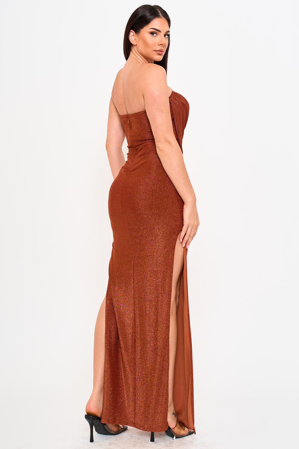 Symphony Dress - Metallic Knit Stretchy Maxi Dress | Zezebe