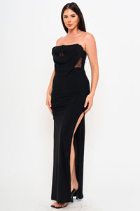 Symphony Dress - Metallic Knit Stretchy Maxi Dress | Zezebe