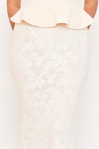 Symphony Dress - Lace Skirt Peplum Maxi Dress | Zezebe