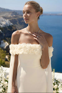 Flower Applique Off The Shoulder Maxi Dress