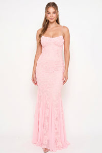 Stretch Lace Mermaid Maxi Dress