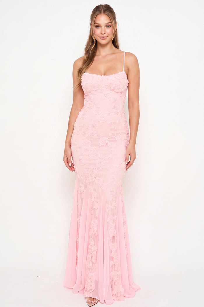 Stretch Lace Mermaid Maxi Dress