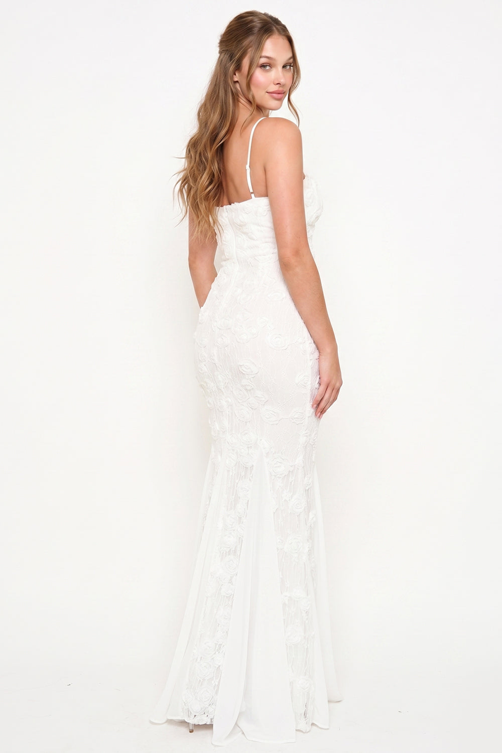 Stretch Lace Mermaid Maxi Dress