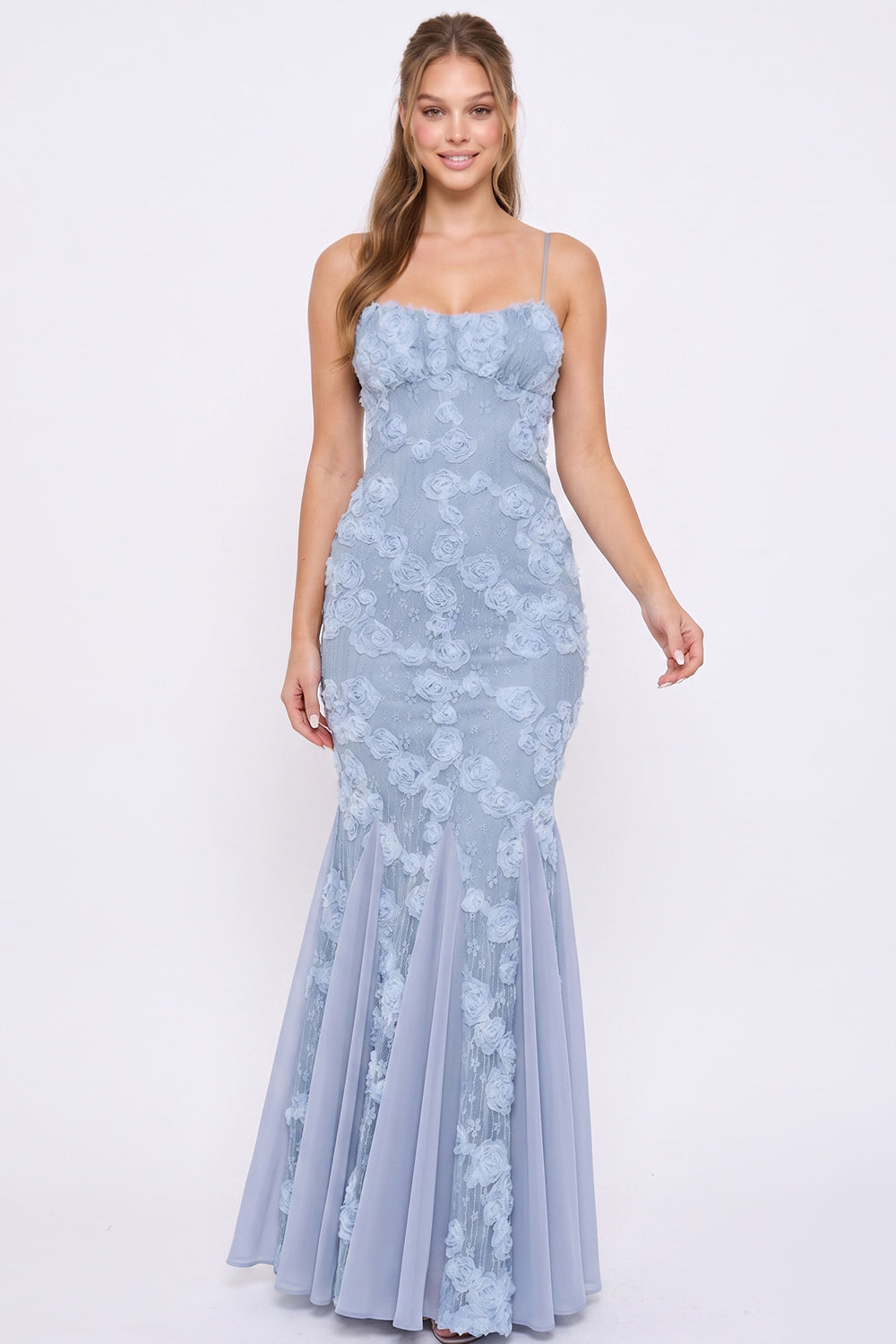 Stretch Lace Mermaid Maxi Dress