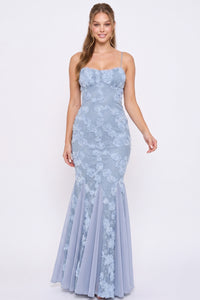 Stretch Lace Mermaid Maxi Dress