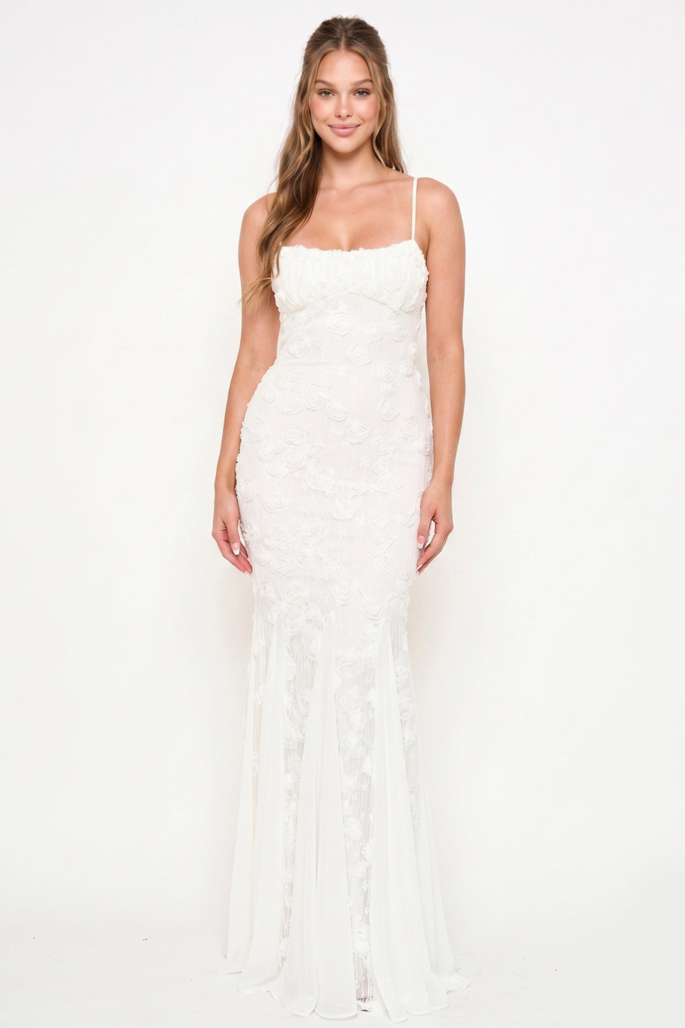 Stretch Lace Mermaid Maxi Dress