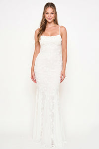 Stretch Lace Mermaid Maxi Dress