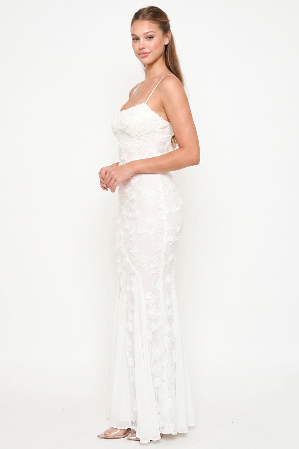 Stretch Lace Mermaid Maxi Dress