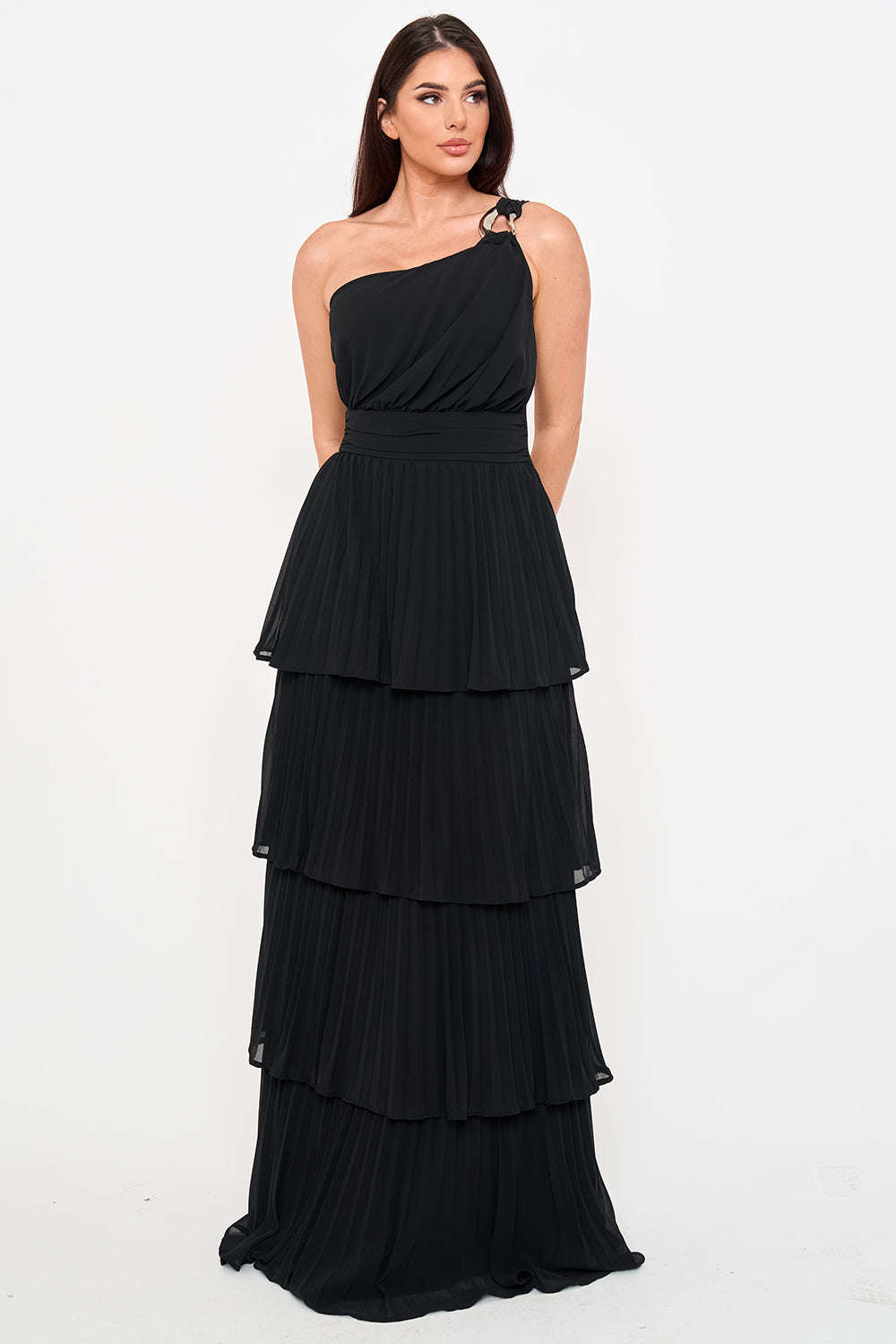 Symphony Dress - Pleated Chiffon Multi Layered Maxi Dress | Zezebe