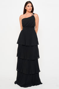 Symphony Dress - Pleated Chiffon Multi Layered Maxi Dress | Zezebe