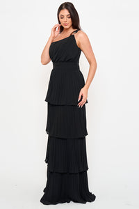 Symphony Dress - Pleated Chiffon Multi Layered Maxi Dress | Zezebe