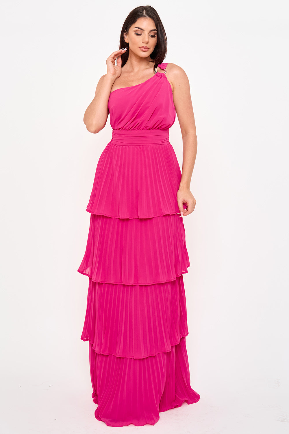 Symphony Dress - Pleated Chiffon Multi Layered Maxi Dress | Zezebe