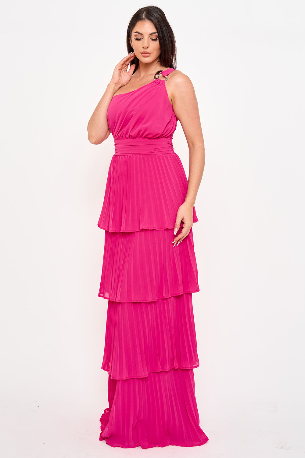 Symphony Dress - Pleated Chiffon Multi Layered Maxi Dress | Zezebe
