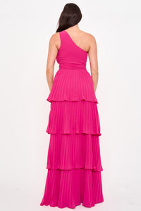 Symphony Dress - Pleated Chiffon Multi Layered Maxi Dress | Zezebe