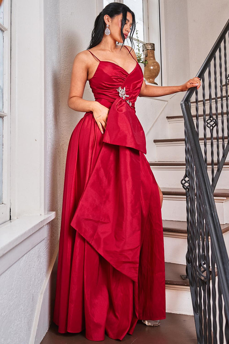 red bow maxi dress Symphony - Taffeta On The Waist A Line Dress Belt Size:CUSTOM SIZE Black Friday 24 Girls Collection SOLERSUN Women's Plus Size adding a touch of