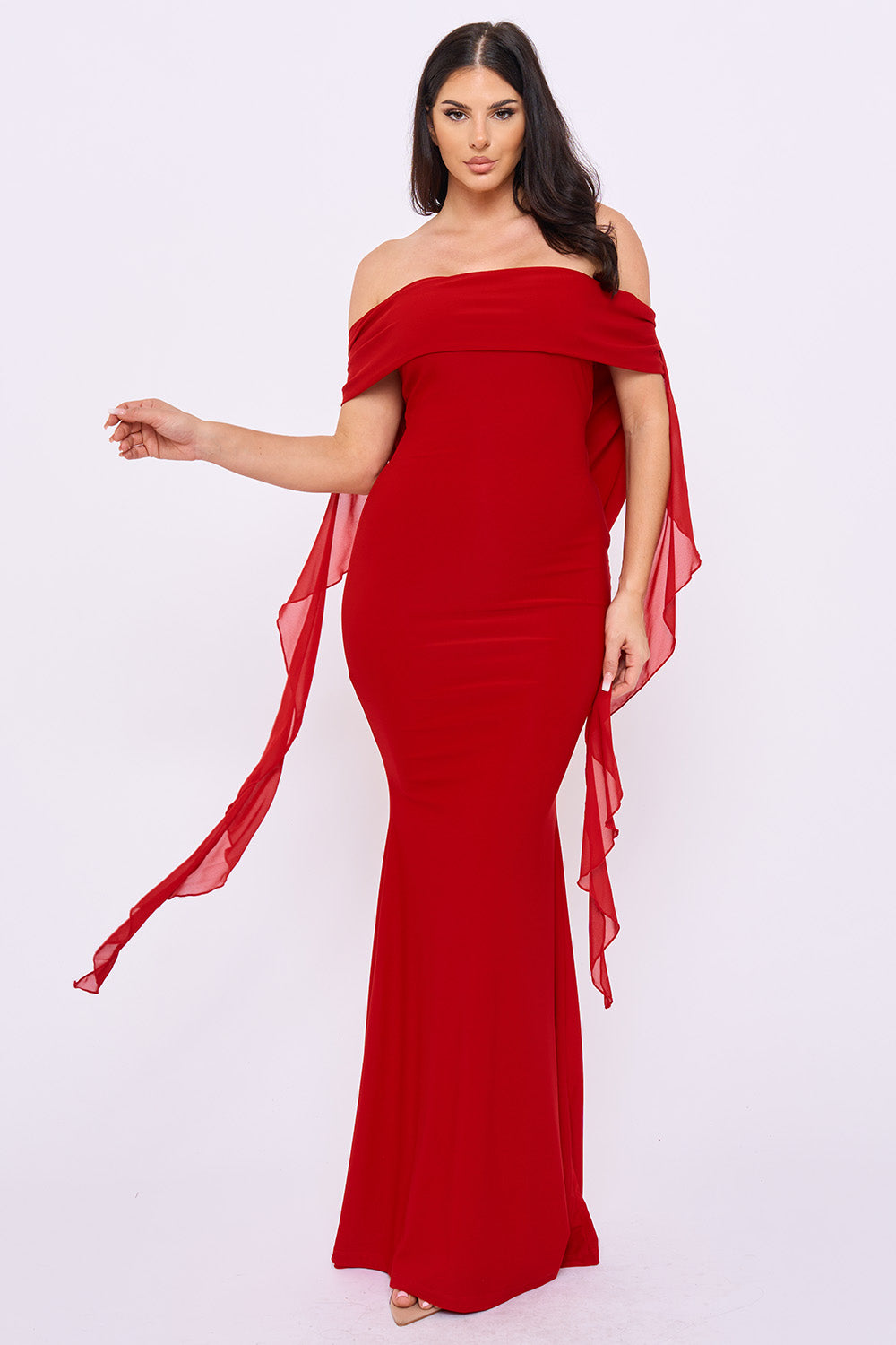 Off The Shoulder Mermaid Like Maxi Dress