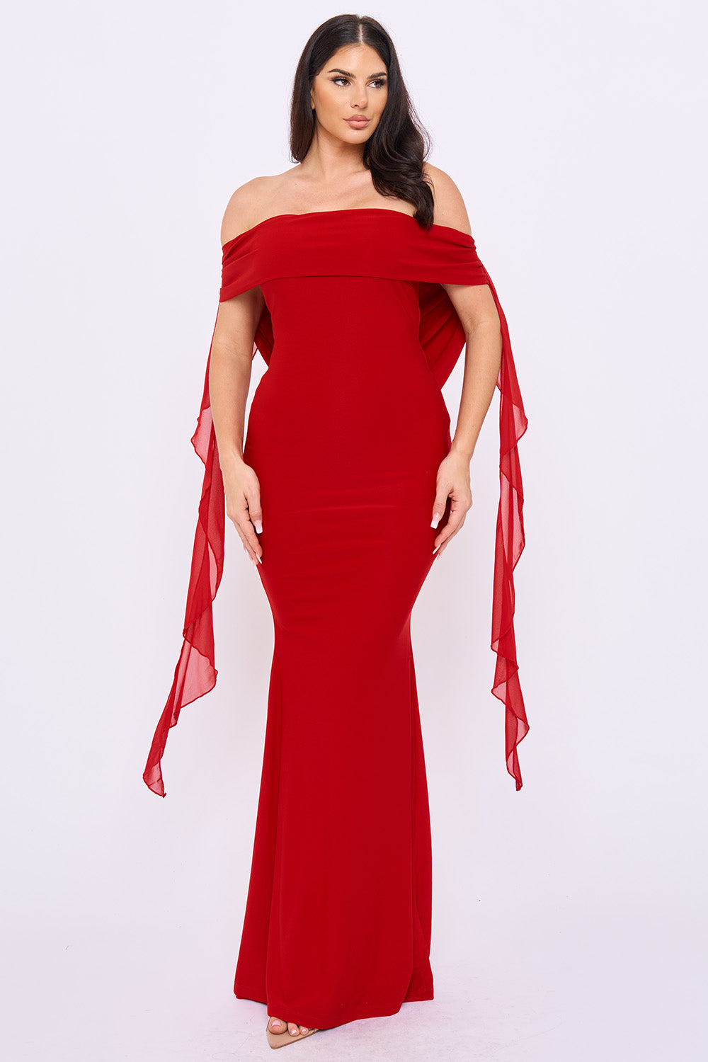 Off The Shoulder Mermaid Like Maxi Dress