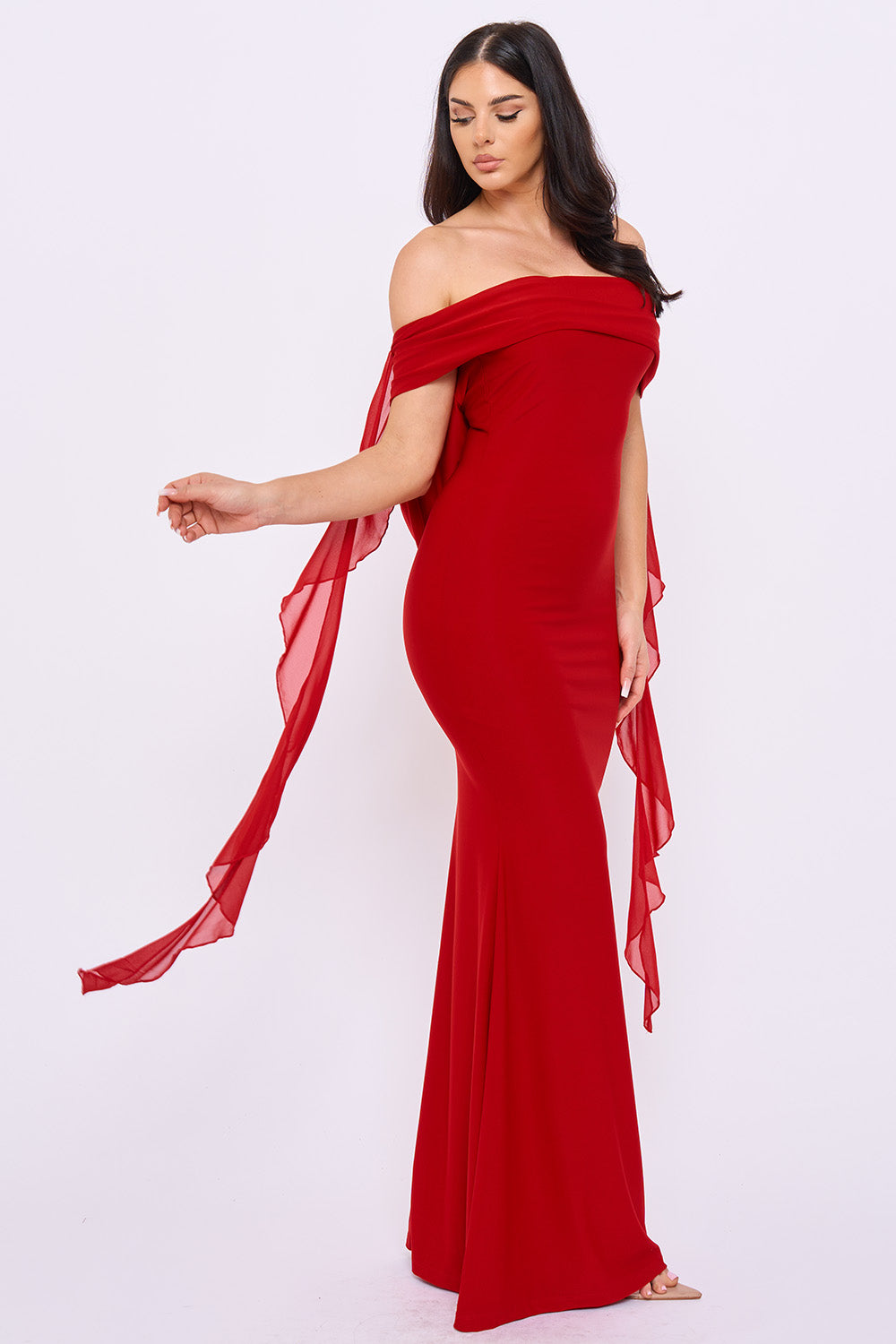 Off The Shoulder Mermaid Like Maxi Dress